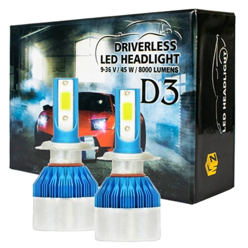 هدلایت دو طرفه ام زد ام مدل D3 پایه H4 (سه فیش دو کنتاکت) با یکسال گارانتی