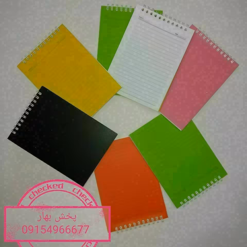 دفترچه یادداشت سیمی طلقی تک رنگ کوچک