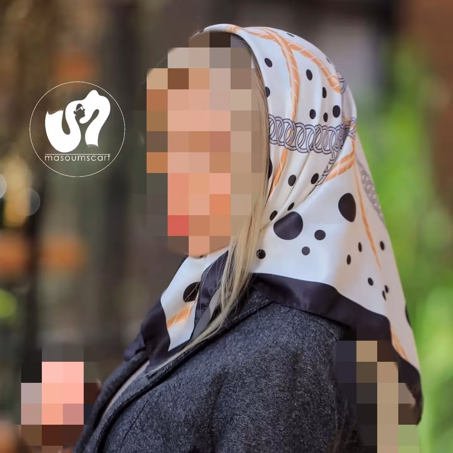 مینی اسکارف خال خالی قواره 70