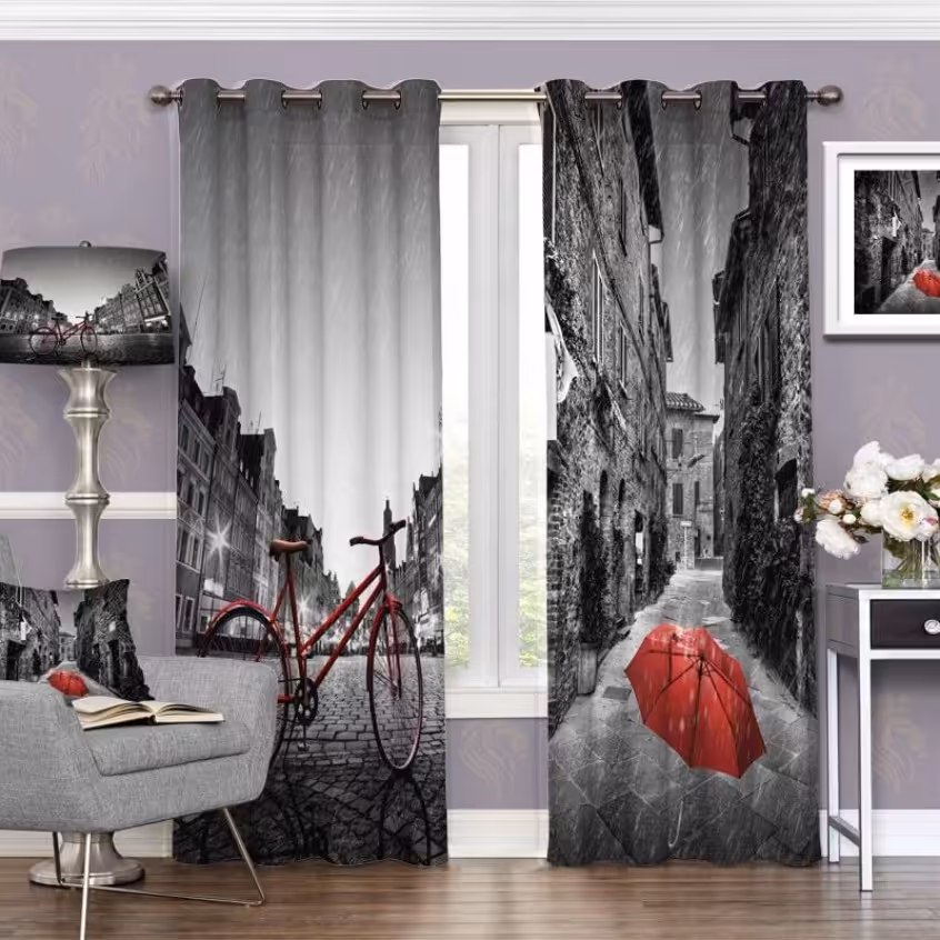 پرده چاپی  پانچ  طرح   نقاشی و منظره کد 1671