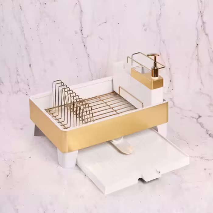 جا ظرفی سفید طلایی هارمونی (ارسال رایگان)