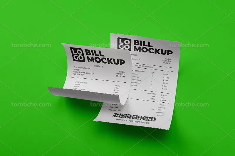 موکاپ صورت حساب پرداخت | گرافیک با طعم تربچه