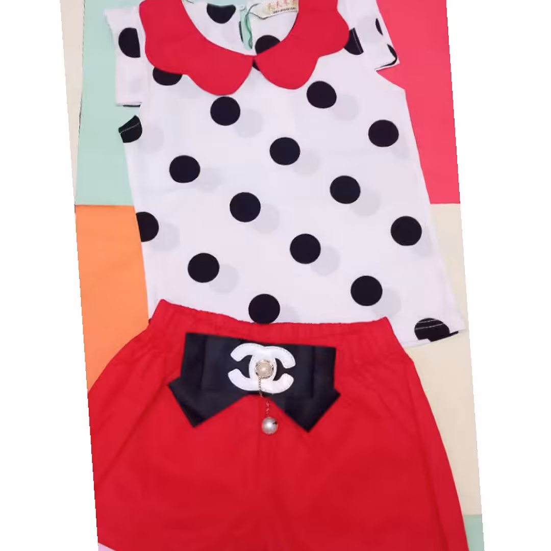 تاپ و شورت کتان خارجی 18تا24ماه