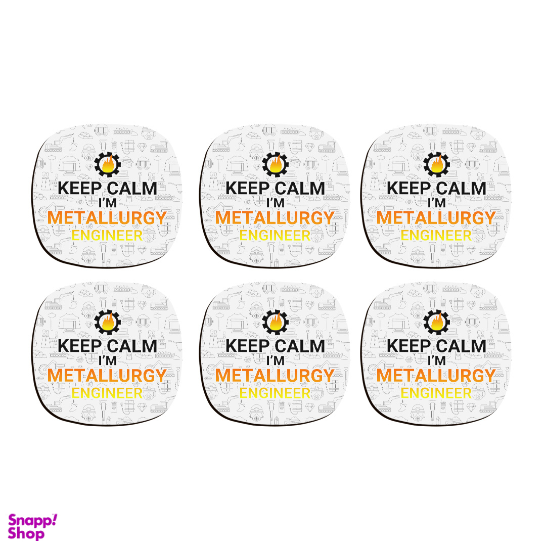 زیر لیوانی ترمه طراحان ایده مدل Metallurgy Engineer کد CFP1254 بسته 6 عددی