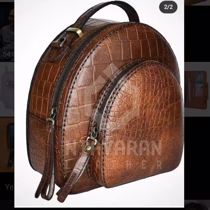 کوله چرم طبیعی بزی قابل اجرا با چرم و رنگ دلخواه  