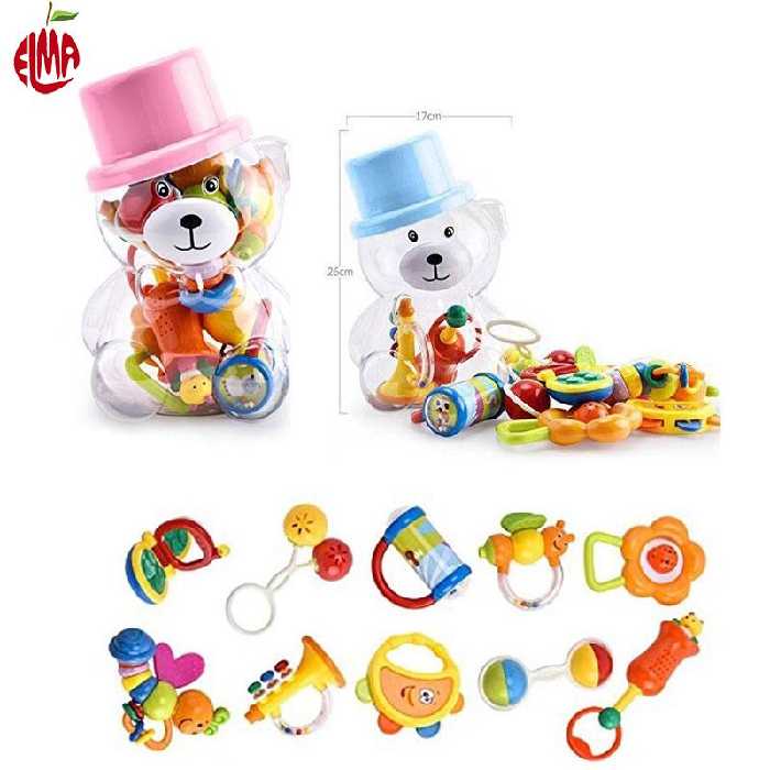 مجموعه جغجغه و دندانگیر خرس کلاه کج