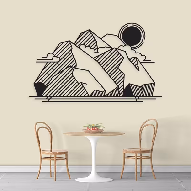 استیکر دیواری طرح کوه و خورشید