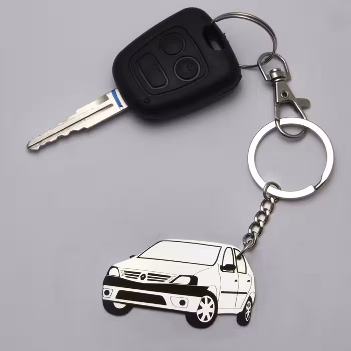 جاسویچی خودرو استیل طرح  ال 90 نمای سه رخ (حک پلاک به انتخاب خودتون)