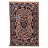 گلیم ماشینی یک و نیم متری  (1.5-1) -  طرح شکوفه بژ -  فرش و گلیم جزیره