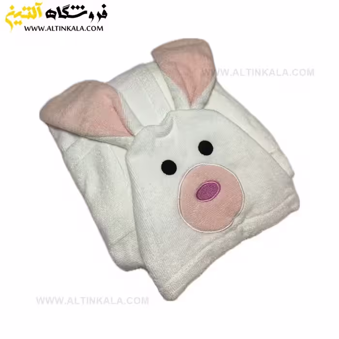 حوله پالتویی کودک سلین طرح خرگوش سفید سایز 6-7