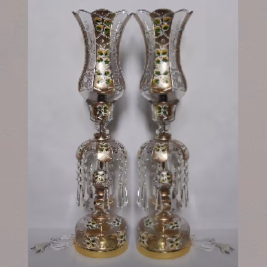 لاله شمعدان طرح چک.گل برجسته تراش سنگین