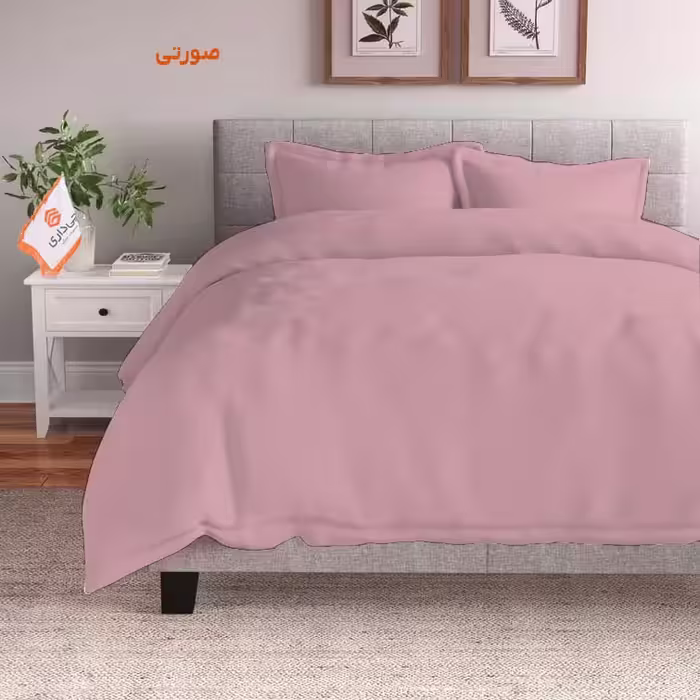 سرویس روتختی کاوری چیداری رنگ صورتی دو نفره چهار تکه عرض 160