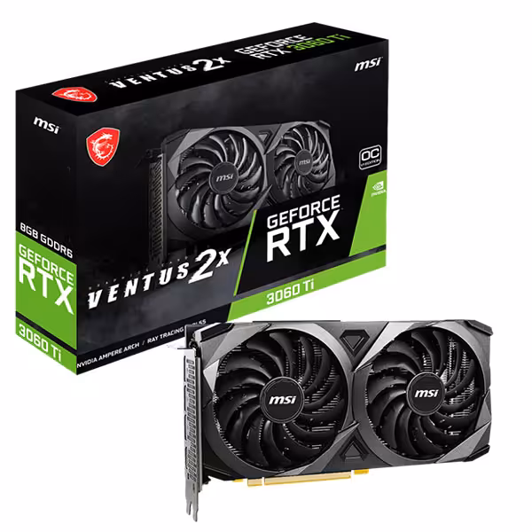 کارت گرافیک ام اس آی مدل RTX 3060 Ti VENTUS 2X 8G OCV1 LHR - پردیس پازار