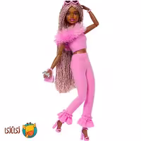 عروسک باربی Barbie مدل DELUXE STYLE با موهای بافته قهوه‌ای کد HYV28