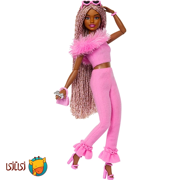 عروسک باربی Barbie مدل DELUXE STYLE با موهای بافته قهوهای کد HYV28