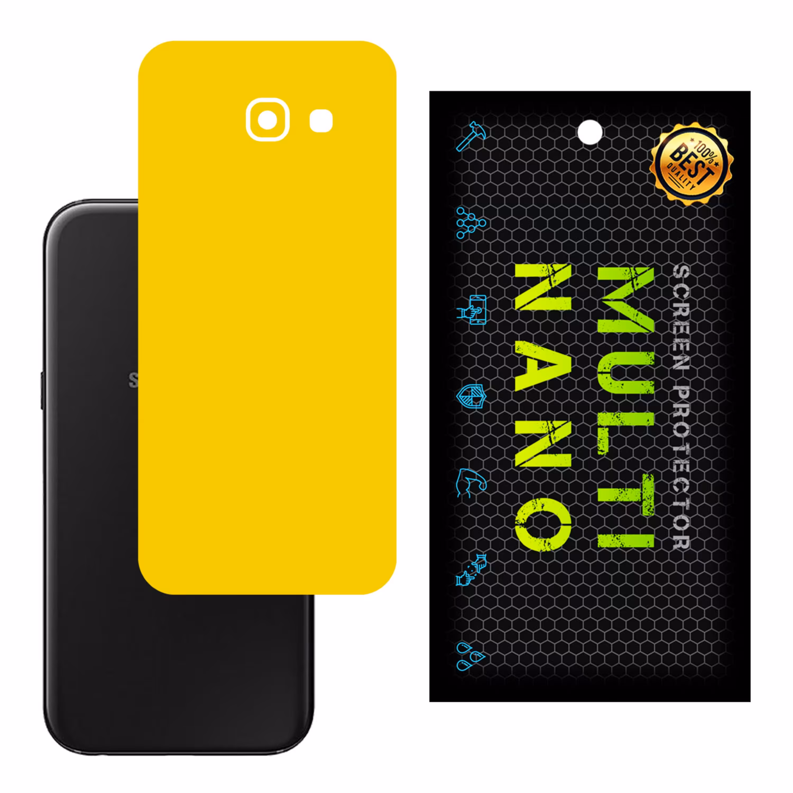 برچسب پوششی MultiNano مدل X-F1M-Yellow برای پشت موبایل سامسونگ A5 2017