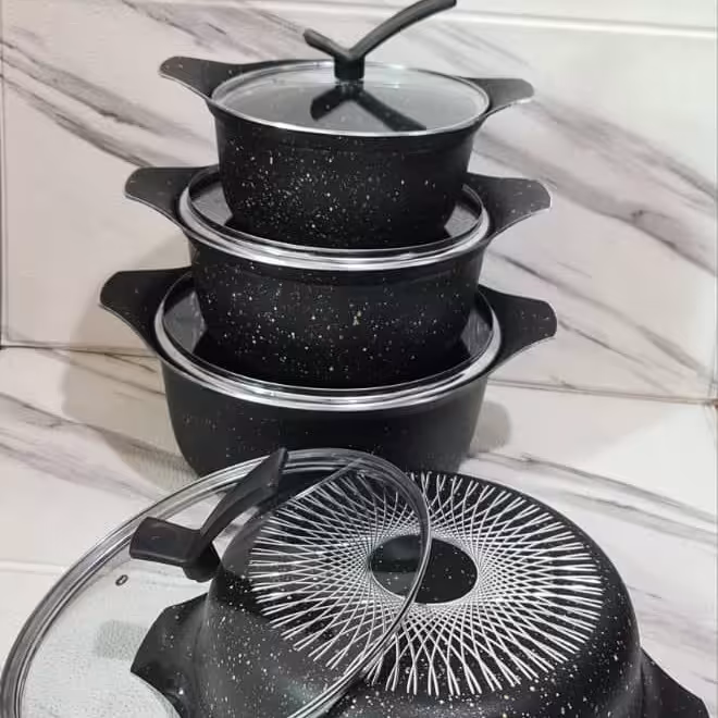 سرویس قابلمه فورج گرانیتی 8پارچه دو رو گرانیت