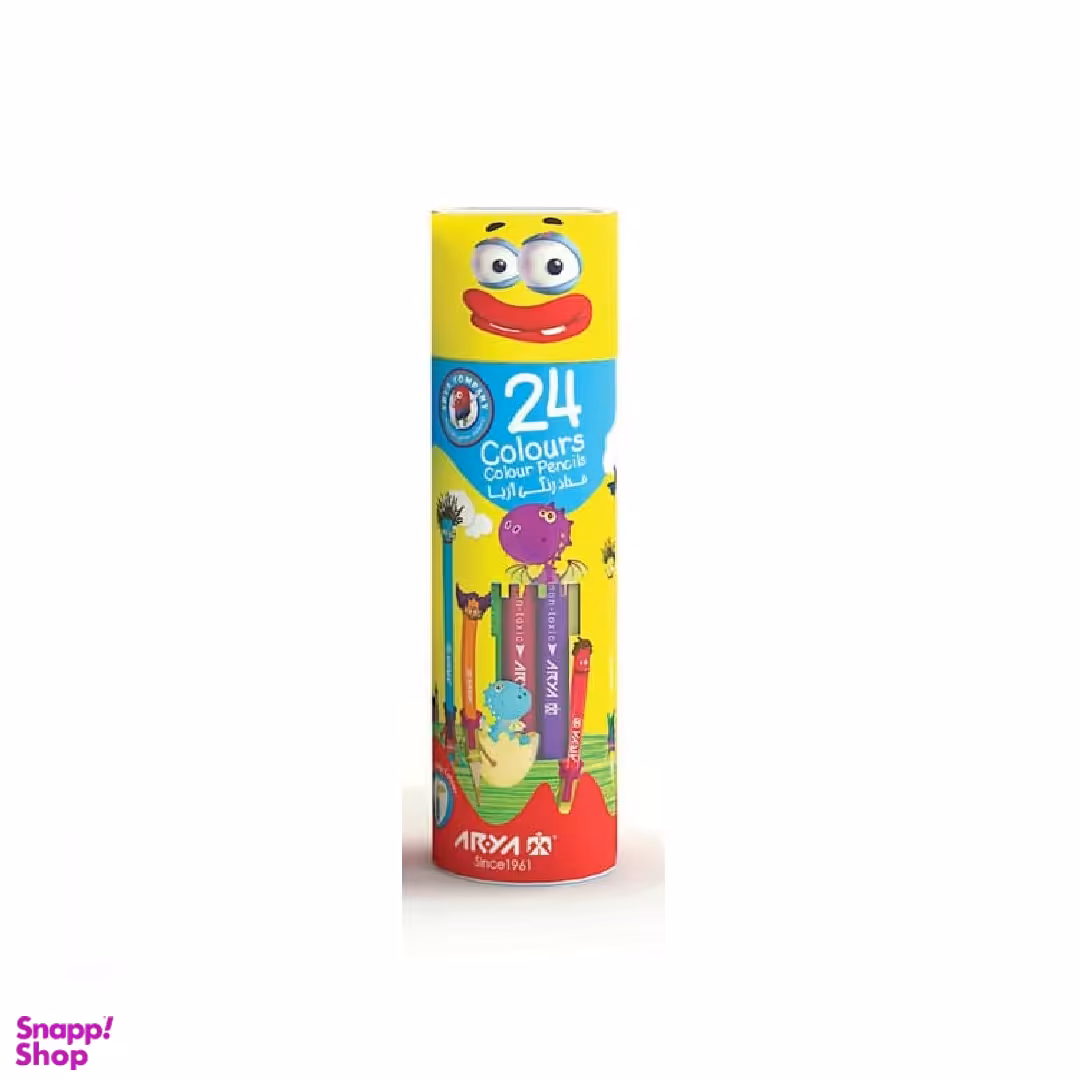 مداد رنگی 24 رنگ استوانه ای آریا (Arya)