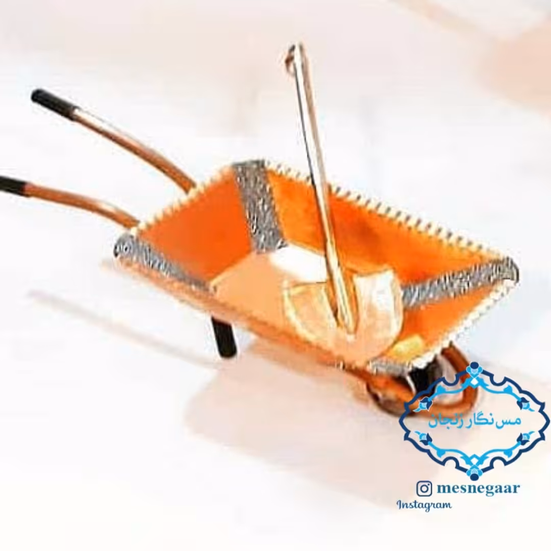 دکوری بیل و فرغون مسی دست ساز،سایز متوسط