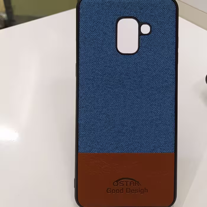 کاور گوشی کاور a8 plus مدل دور چرم پشت پارچه ای