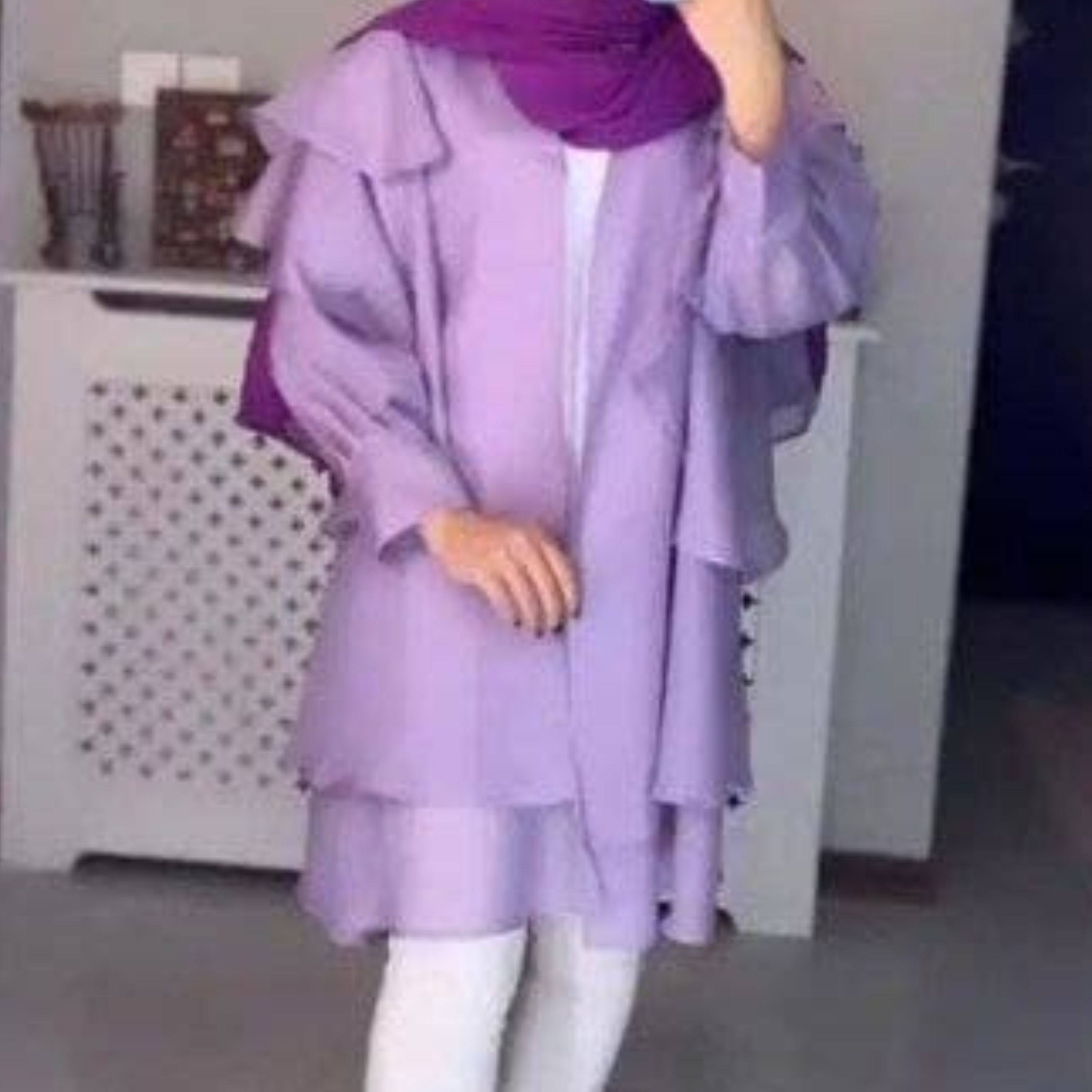 مانتو حریر شیشه ای