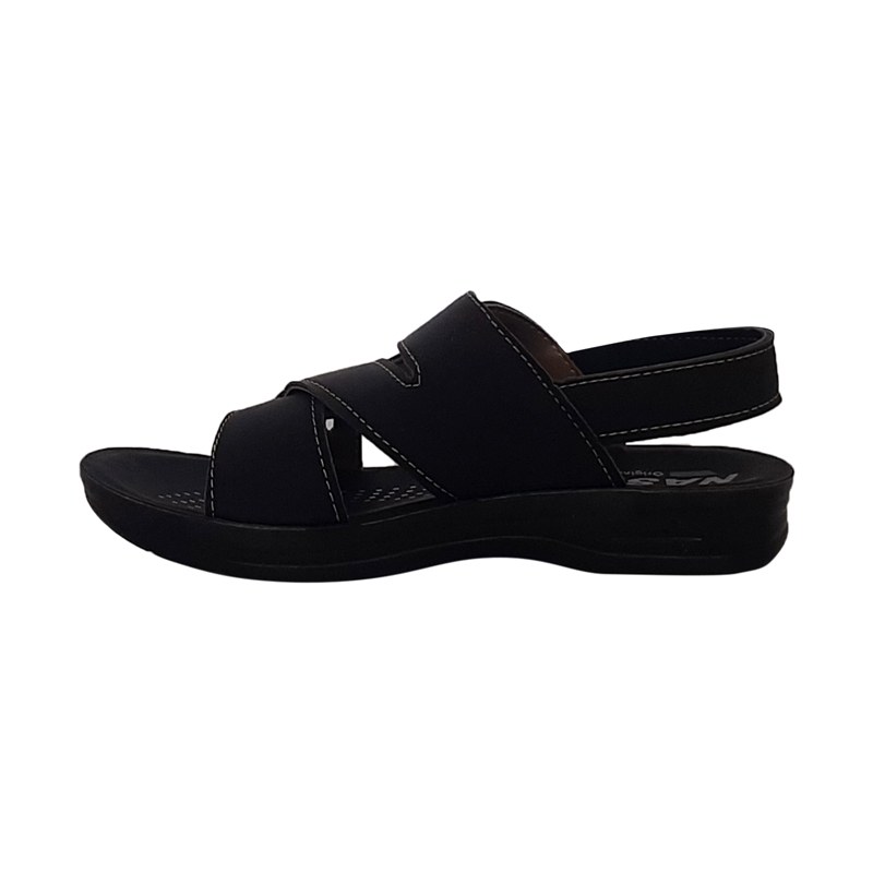 صندل مردانه چرم صنعتی کد R39981 مشکی