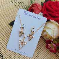 نیم ست برندوای اس ایکس رنگ ثابت طرح طلاعیار18کیفیت عالی ارسال رایگان کد5