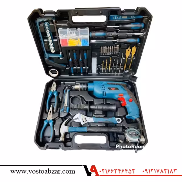 مجموعه ابزار 100 عددی حرفه ای باس مدل b-kitblue