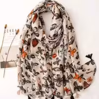 شال  نخی       تابستانه  وارداتی   برند trf    منگوله دار 