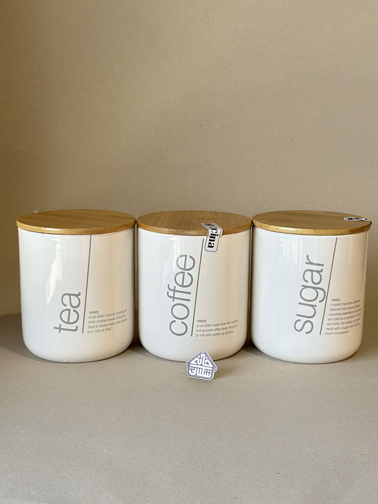 ست 3عددی بانکه سرامیکی در چوبی کد001870