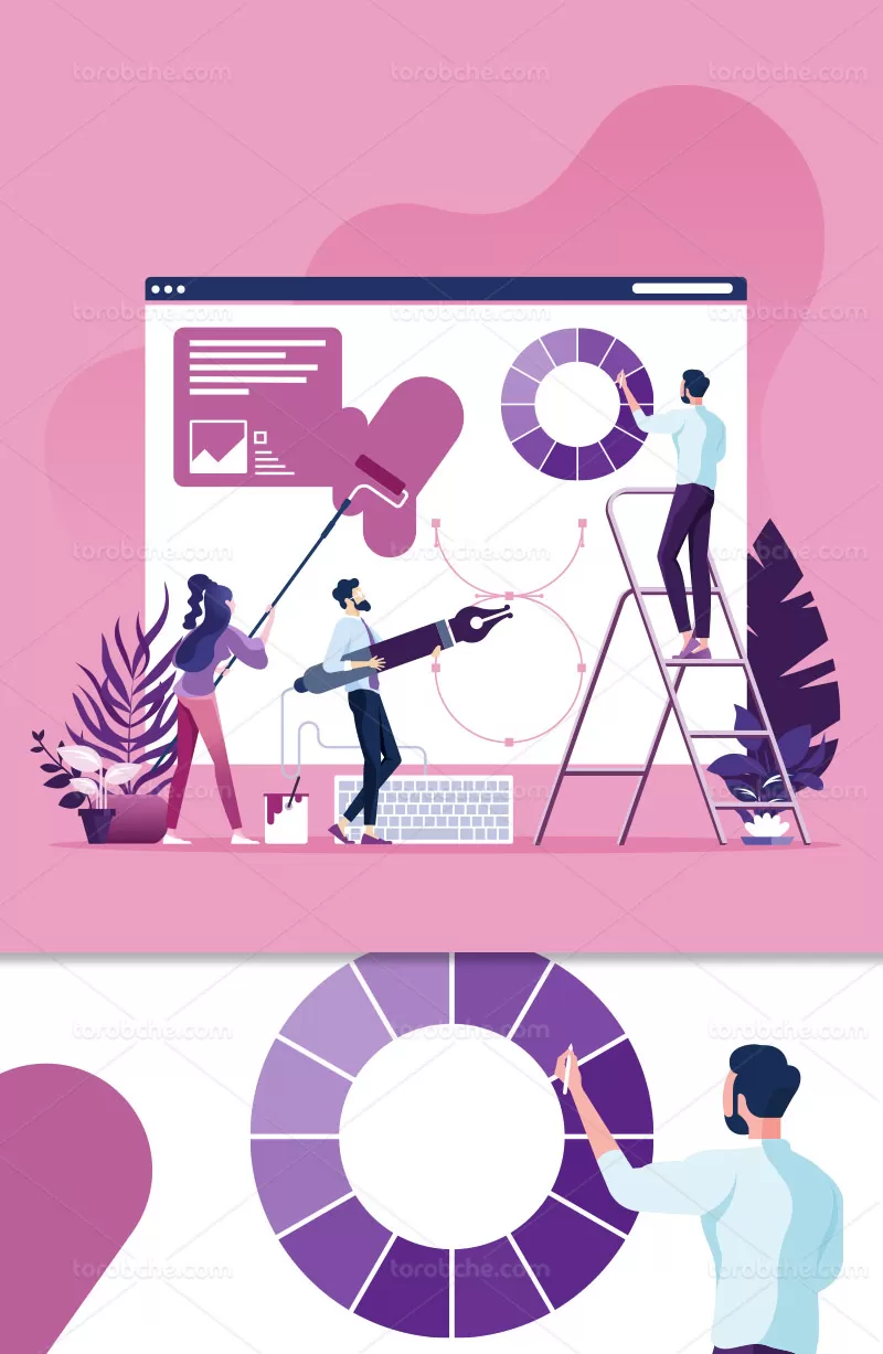 وکتور مفهومی طراحی وب | گرافیک با طعم تربچه