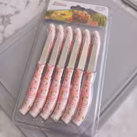 کارد میوه خوری مارک ماربلابسته 12 عددی تیغه ثابت جنس عالی طرح گل دار