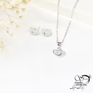 نیمست نقره زنانه طرح دو قلب متصل بهم