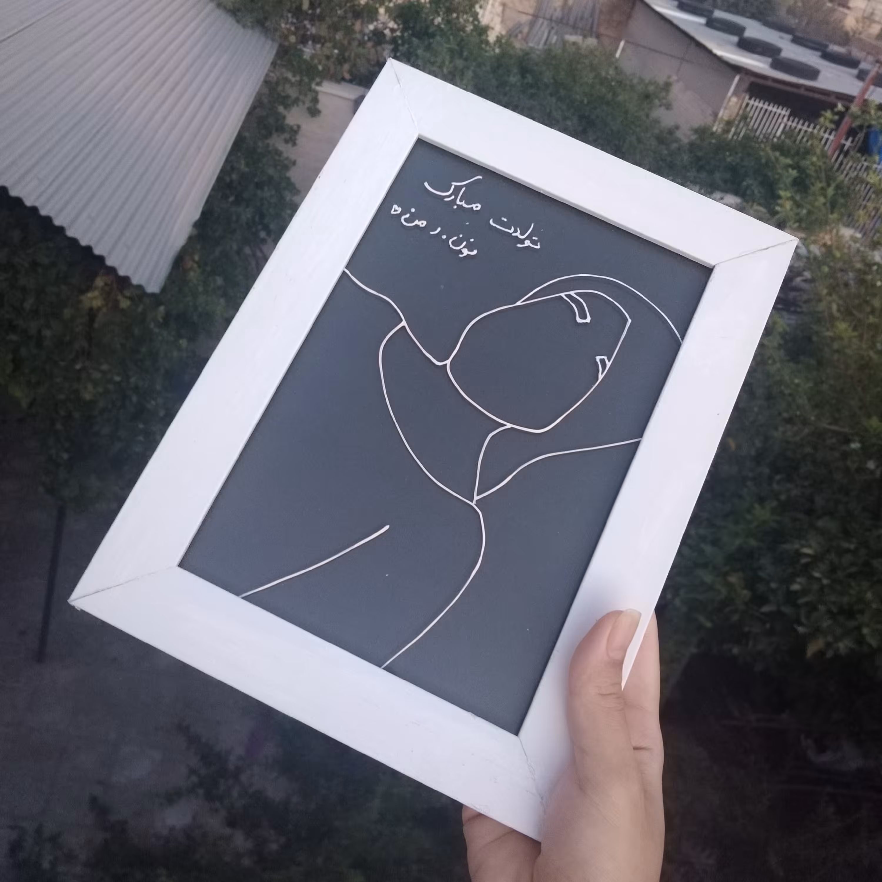 تابلو ویترای مینیمال چهره