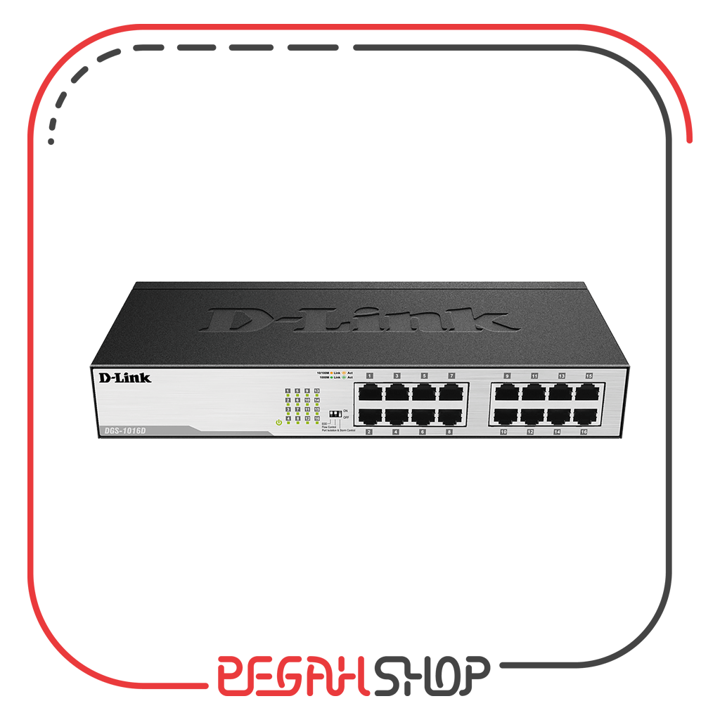 سوییچ 16 پورت گیگابیتی، غیر مدیریتی برند D-Link مدل DGS-1016D