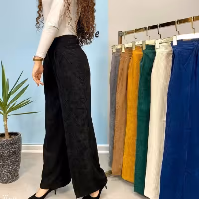 شلوار بگ مخمل کبریتی سونیا