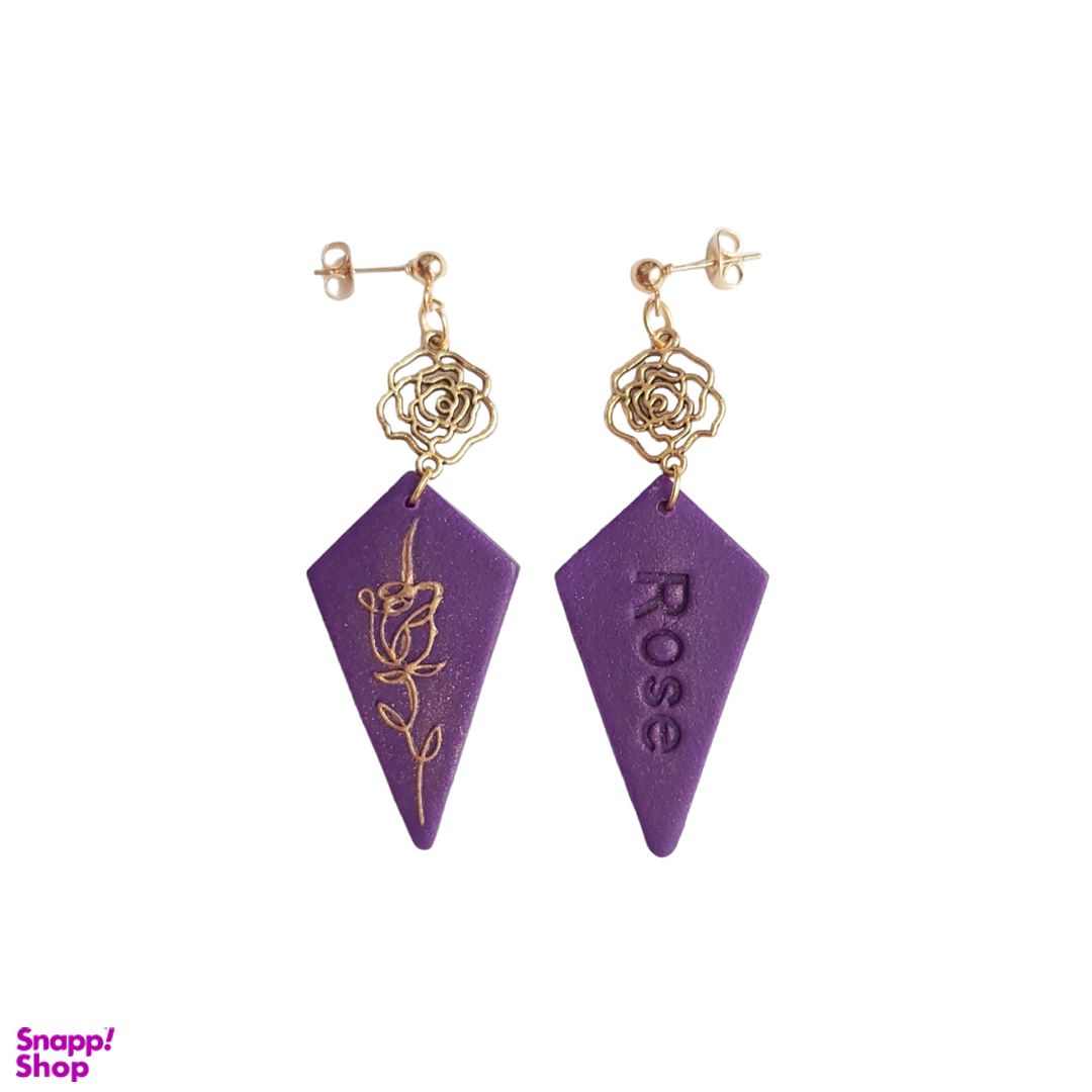 گوشواره پلیمری طرح رز کد C17