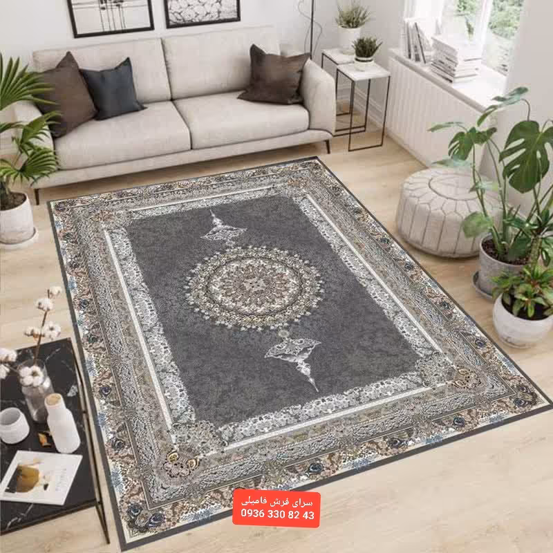 فرش ماشینی طرح لیلی طلا کوب4متری700شانه تراکم2100 (150در225سانتیمتر