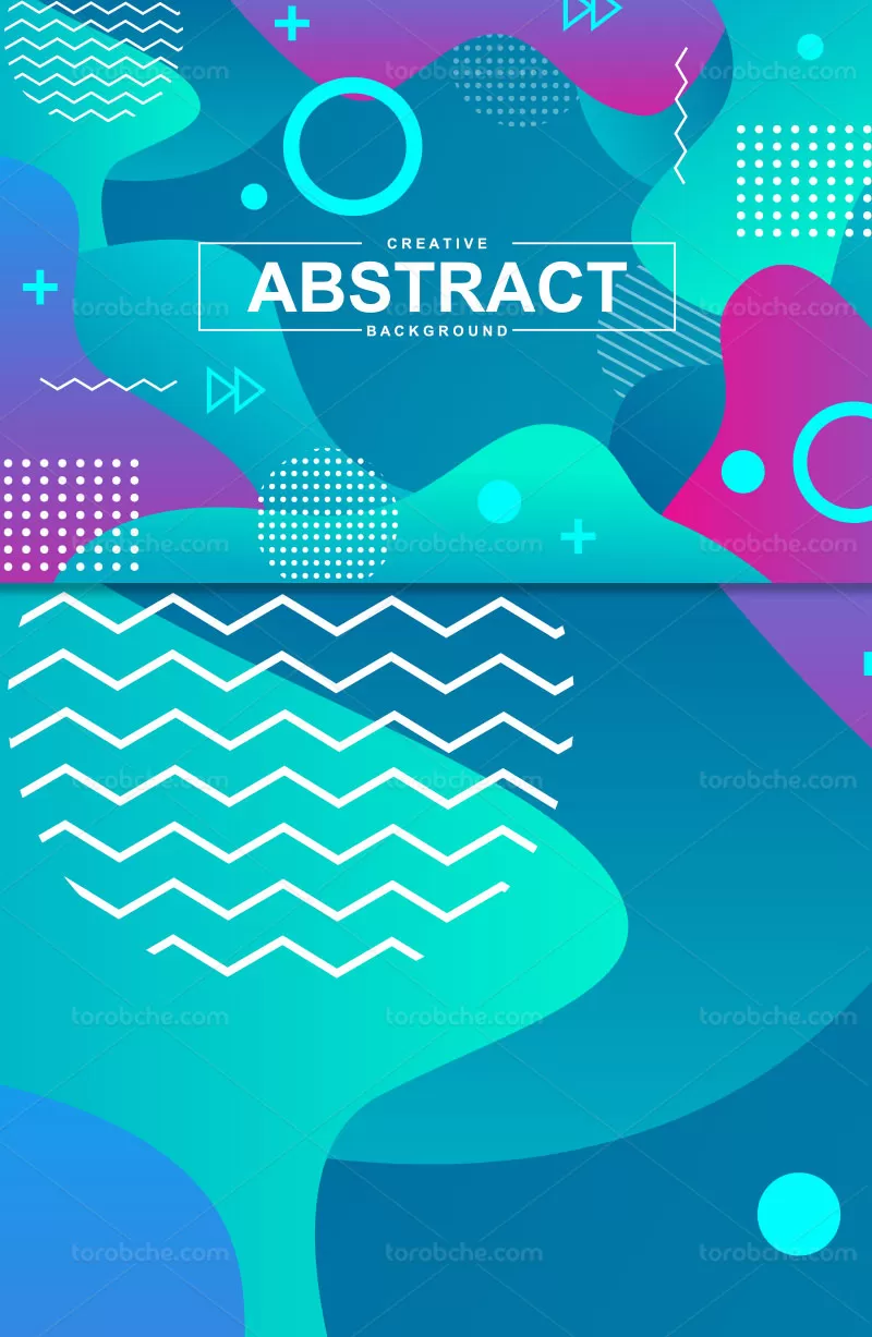 وکتور زمینه آبی انتزاعی | گرافیک با طعم تربچه