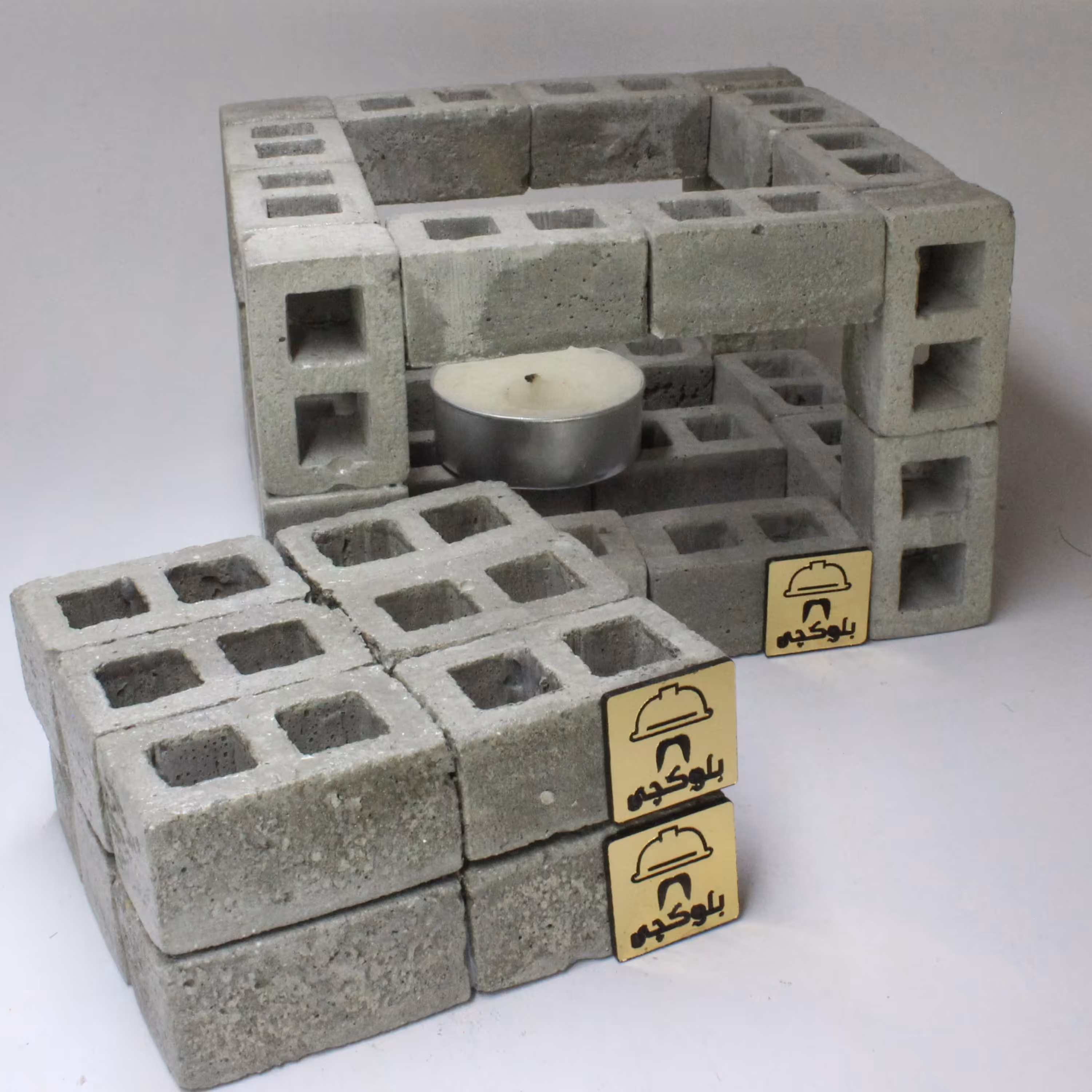 ست گرم کن با شعم وارمر و 2عدد زیر لیوانی بتنی ساده کد 1011