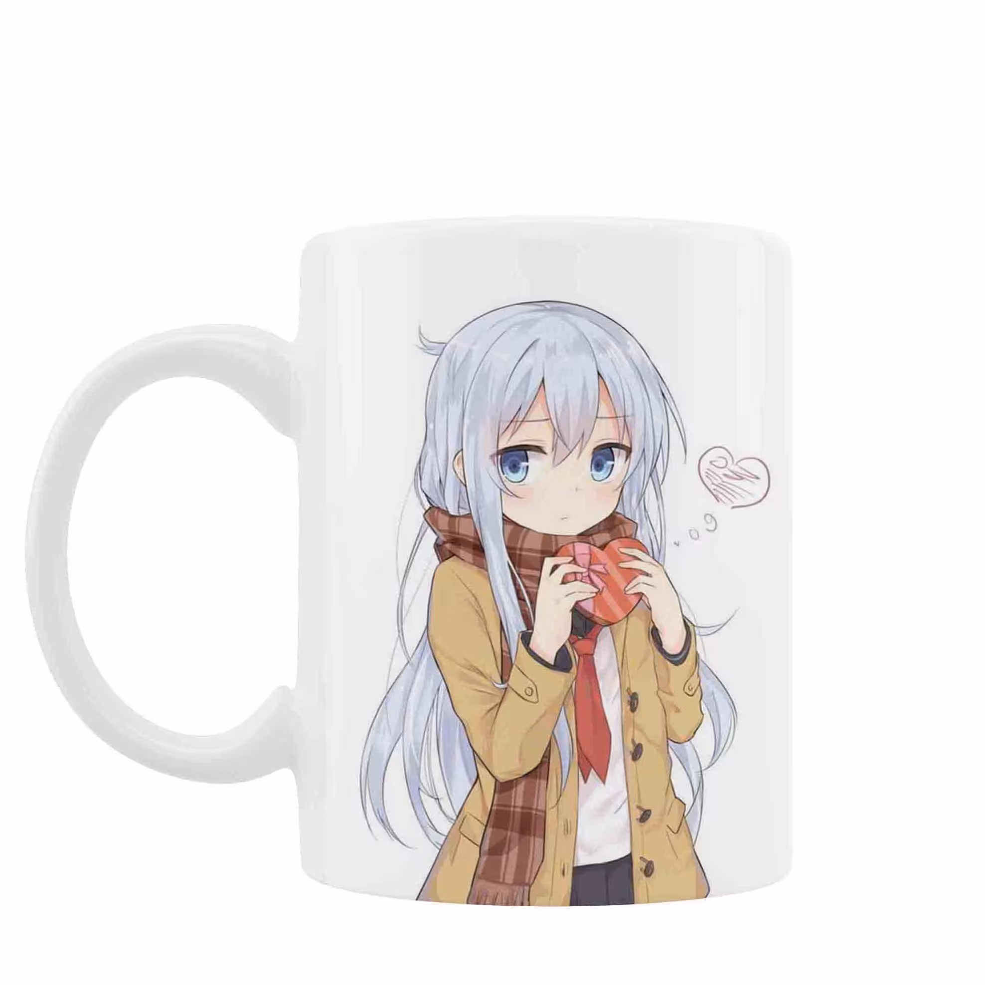 ماگ طرح دختر انیمه ای کیوت قلب بدست روز عشق و ولنتاین کد MG038 