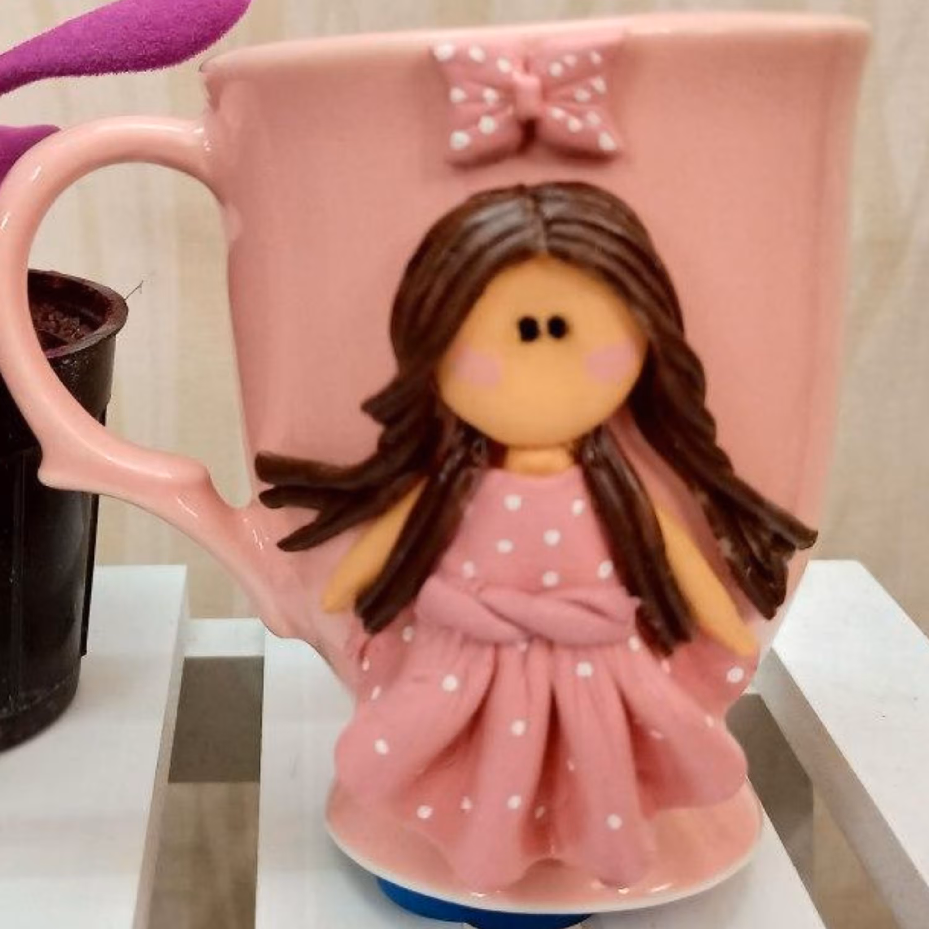 ماگ عروسکی صورتی دخترانه