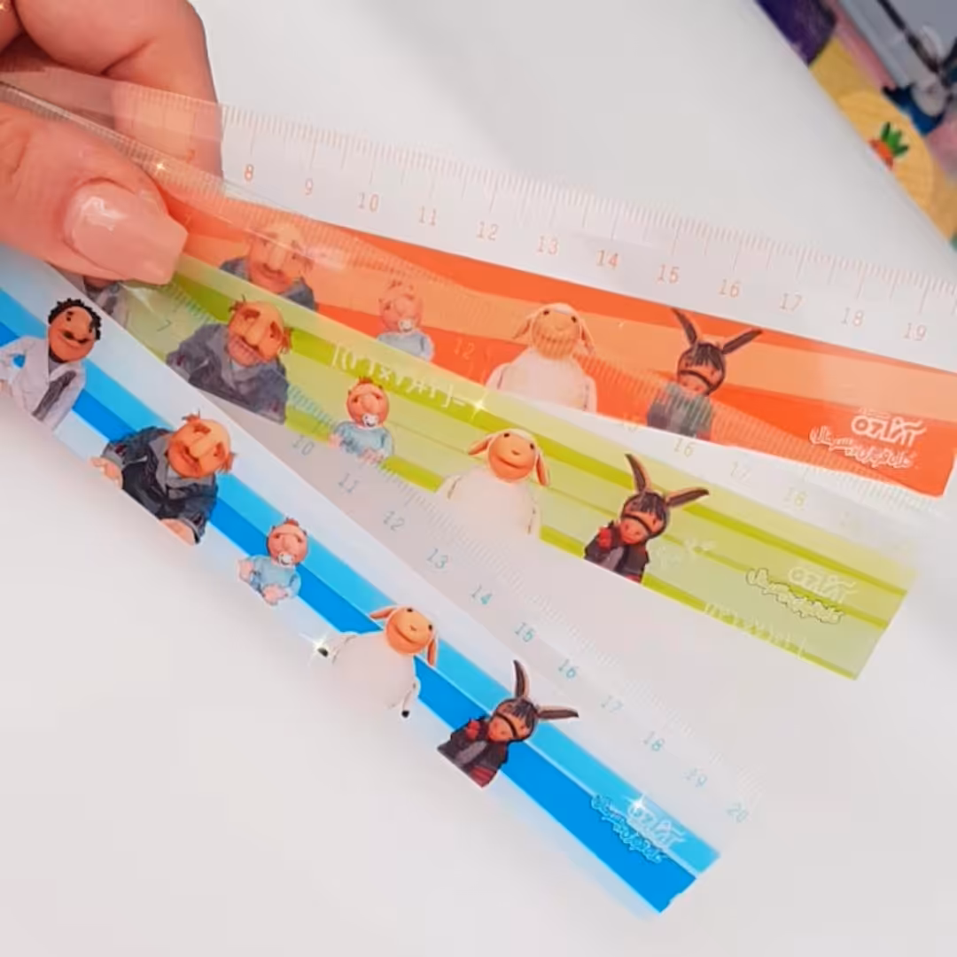 خط کش ،خط کش 20سانت،عروسکی،طرح ببعی،4رنگ 