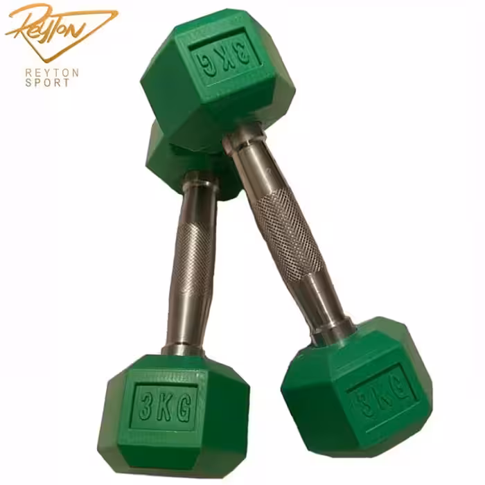 دمبل شش ضلعی رنگی 3 کیلویی