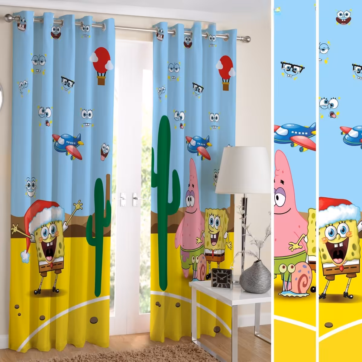 پرده چاپی طرح باب اسفنجی