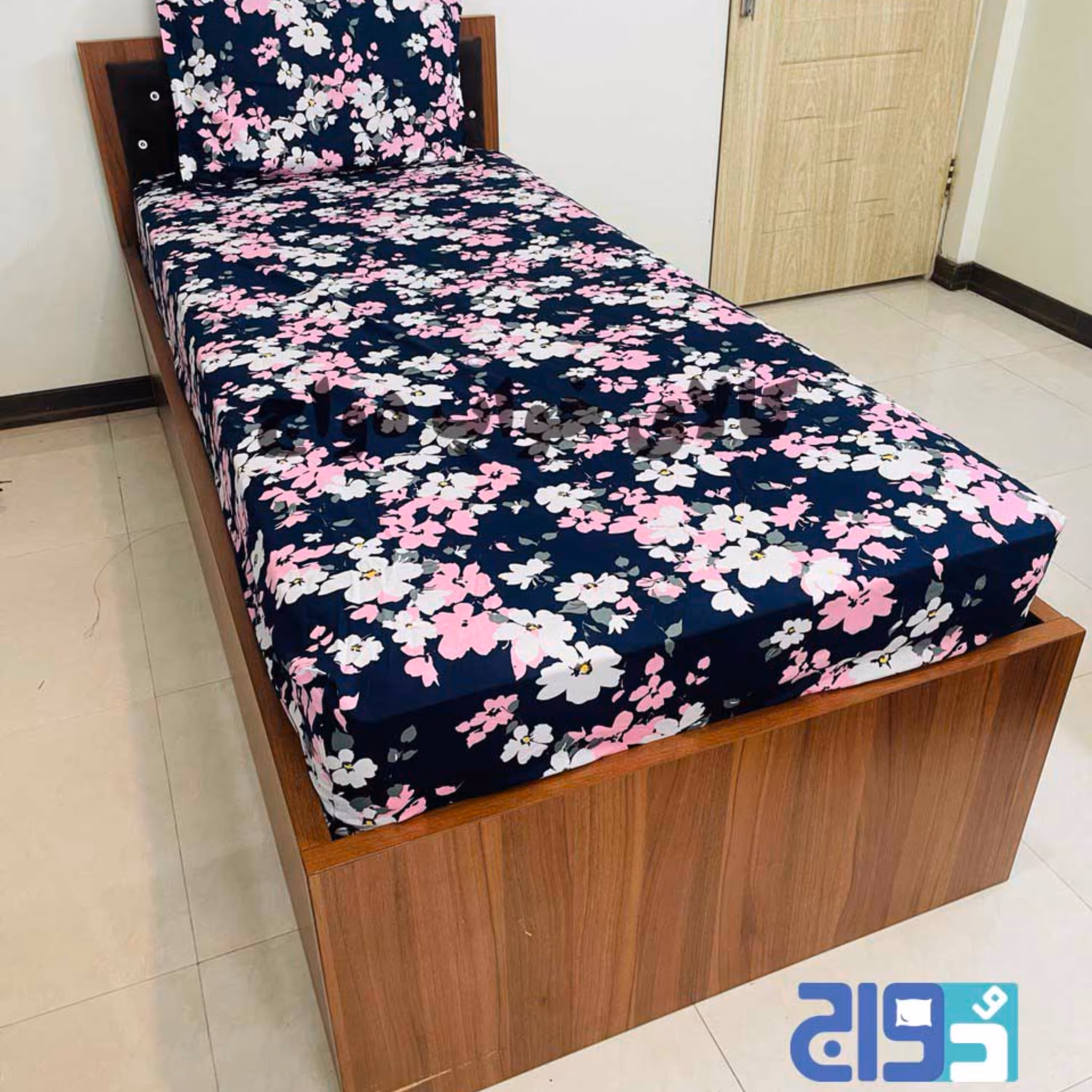 روتختی پارچه ترک تکنفره 90در200 با ارتفاع 26 طرح رومینا 