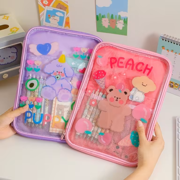 کیف فانتزی تبلت و جامدادی سایز بزرگ خرسی