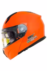 کلاه کاسکت موتورسیکلت نارنجی PROHELMET M 966 فک ایمنی موتور سیکلت را باز می کند MTS