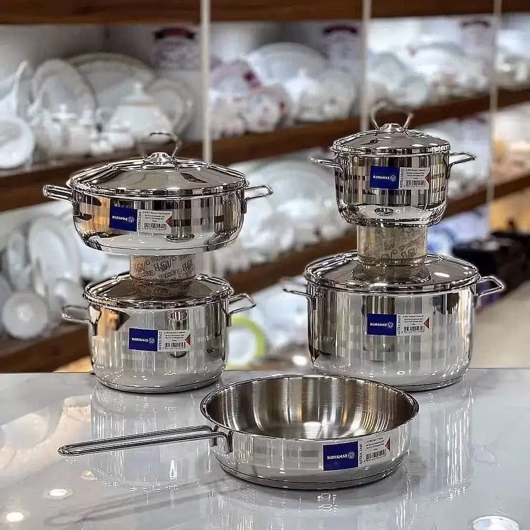  سرویس قابلمه 9 پارچه استیل برند کرکماز ترکیه