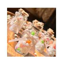 گیفت عقد و عروسی شیشه ای نقل و نبات قیمت مناسب امکان اضافه  کردن لیبل عروس و داماد